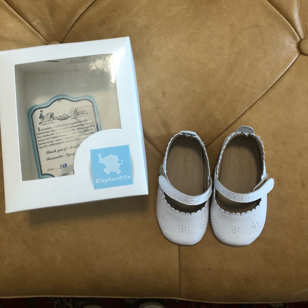 Elephantito Ella Baby Ballet White shoes